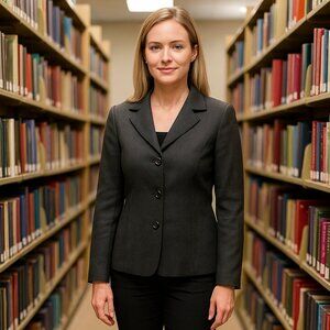 Ann Taylor Jacket Women 10P Black/Tan Blazer 3 Button Classic Career Office Boho